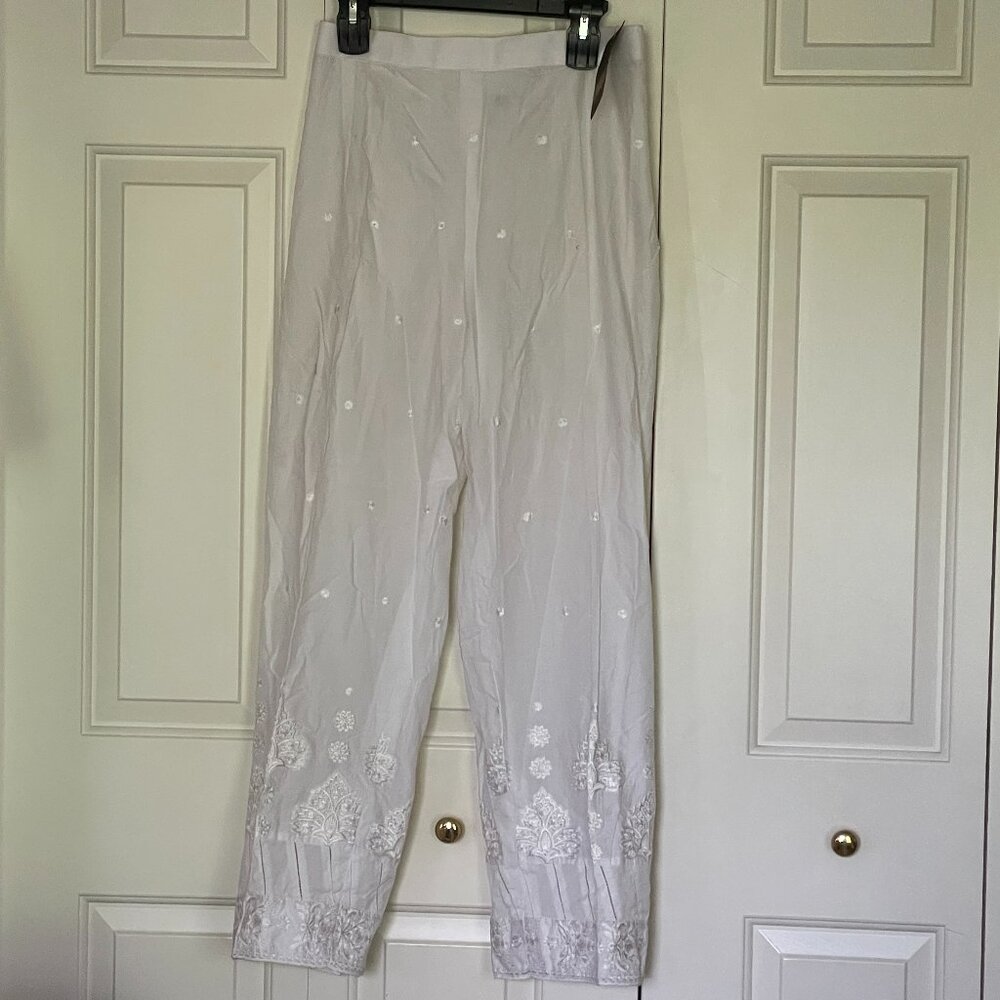 NWT Chinyere white embroidered trousers - size L